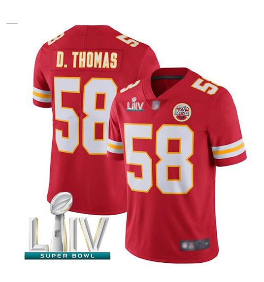 Men Kansas City Chiefs 58 D.Thomas Red Super Bowl LIV 2020 Stitched NFL Vapor Untouchable Limited Jersey